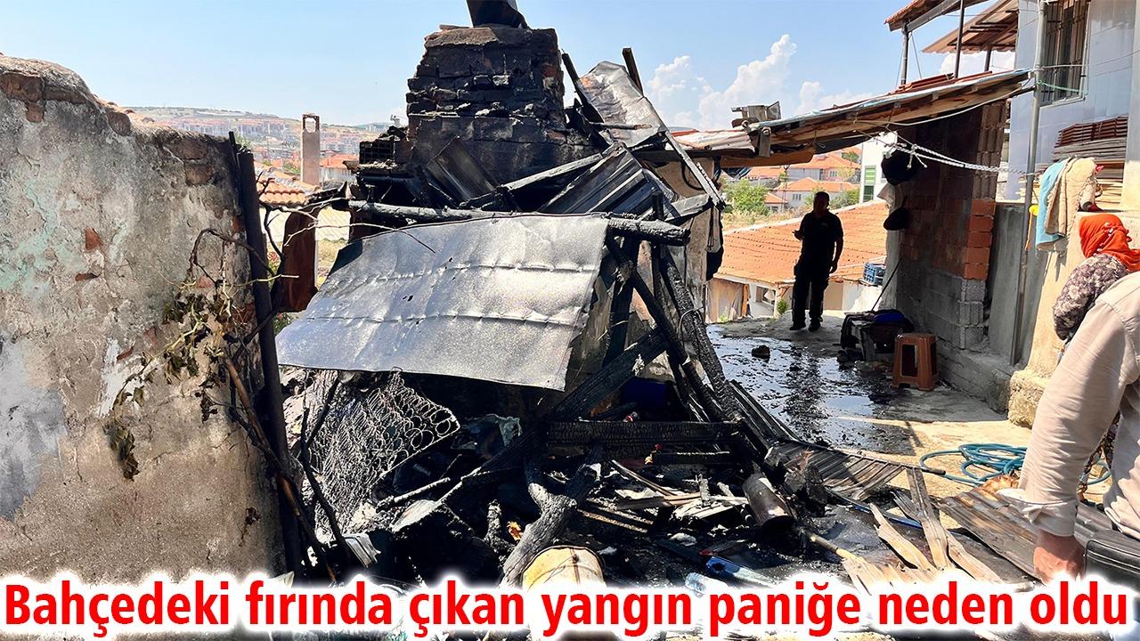 Bahçedeki fırında çıkan yangın paniğe neden oldu