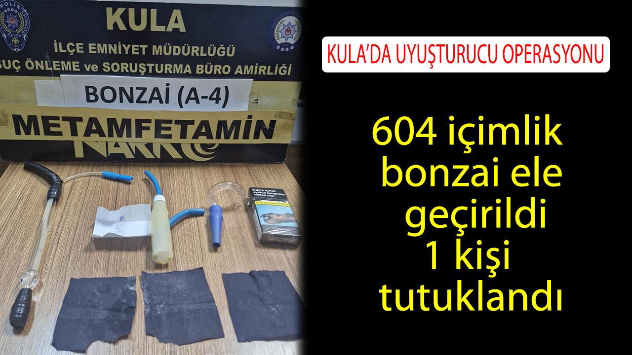 Kula’da uyuşturucu operasyonu: 604 içimlik bonzai ele geçirildi, 1 kişi tutuklandı